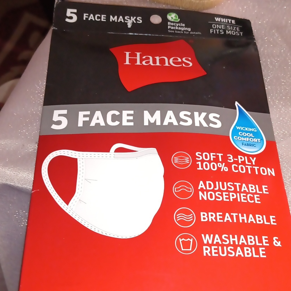 5 in the pack Cotton Facemasks NIP